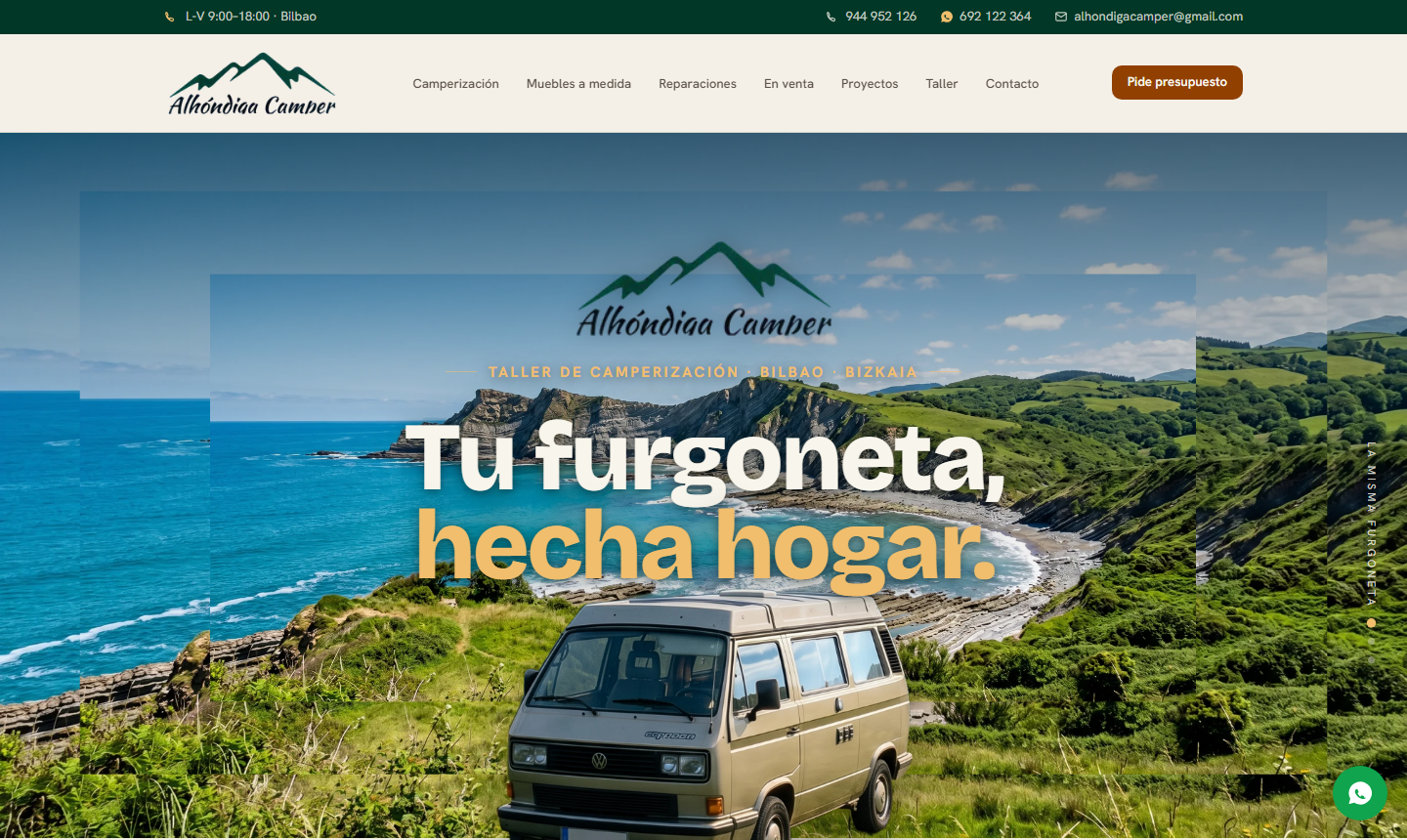 Opción C: ambas — logo grande en barra y en hero