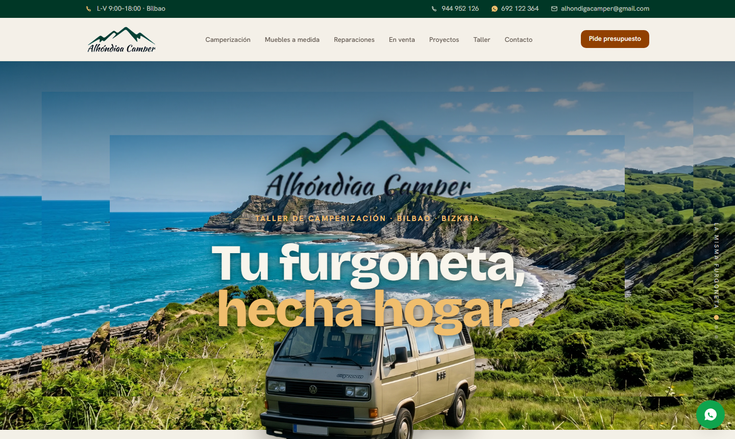 Opción E: logo muy grande centrado en el hero